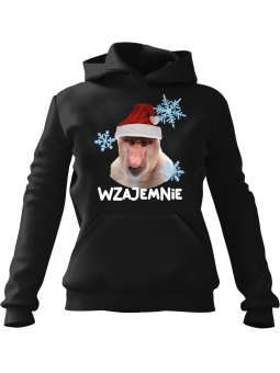 Bluza Męska z kapturem Wzajemnie Czarna - Śmieszne T-Shirty z Nadrukami ?