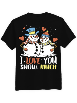 Koszulka Koszulka Męska Love You Snow Much  Czarna - piwo święta mikołaj