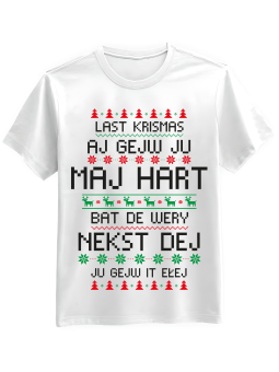 Koszulka Koszulka Męska Last Krismas Aj Gejw Ju Maj Hart Biała - piwo święta mikołaj