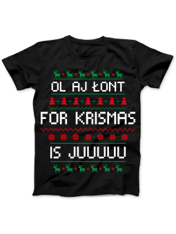 Koszulka Koszulka Damska Ol Aj Łont For Krismas Czarna - Dziadek Do Orzechów Święta