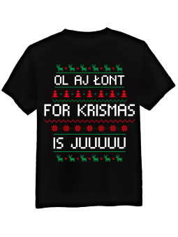 Koszulka Koszulka Męska Ol Aj Łont For Krismas Czarna - piwo święta mikołaj