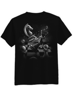 Koszulka Koszulka Męska Wojenne Szachy Czarna - Śmieszne T-Shirty z Nadrukami ?