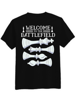 Koszulka Koszulka Męska Szachowa Bitwa Czarna - Śmieszne T-Shirty z Nadrukami ?