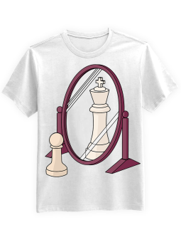 Koszulka Koszulka Męska Pionek Król Biała - Śmieszne T-Shirty z Nadrukami ?