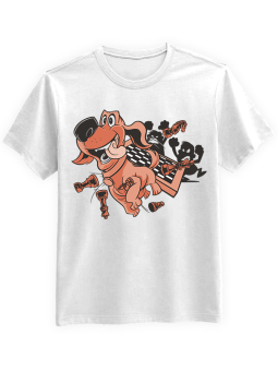 Koszulka Koszulka Męska Pies Grający W Szachy Biała - Śmieszne T-Shirty z Nadrukami ?