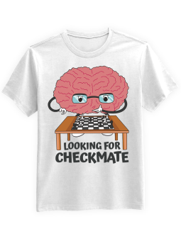 Koszulka Koszulka Męska Mózg Szachy Biała - Śmieszne T-Shirty z Nadrukami ?