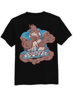 Koszulka Koszulka Męska Zamyślony Goryl Szachy Biała - Śmieszne T-Shirty z Nadrukami ?