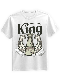 Koszulka Koszulka Męska Szachowy Król Biała - Śmieszne T-Shirty z Nadrukami ?