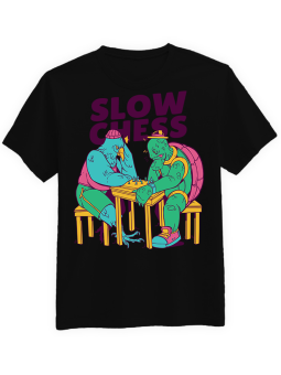 Koszulka Koszulka Męska Slow Chess Szachy Czarna - Śmieszne T-Shirty z Nadrukami ?