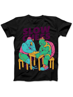 Koszulka Koszulka Damska Slow Chess Szachy Czarna - Śmieszne T-Shirty z Nadrukami ?