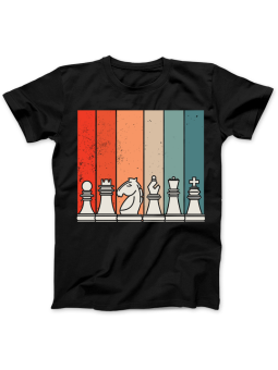 Koszulka Koszulka Damska Retro Szachy Czarna - Śmieszne T-Shirty z Nadrukami ?