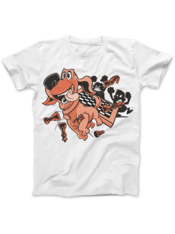 Koszulka Koszulka Damska Pies Grający W Szachy Biała - Śmieszne T-Shirty z Nadrukami ?