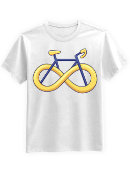 Koszulka Koszulka Męska Rowerowy Znak Nieskończoności Biała - Śmieszne T-Shirty z Nadrukami ?