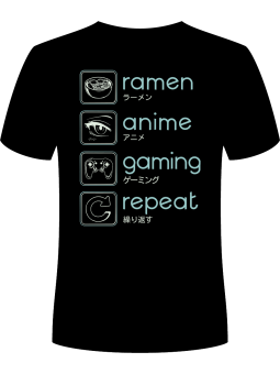 Koszulka Koszulka Męska Anime Dla Gracza Czarna - Śmieszne T-Shirty z Nadrukami ?