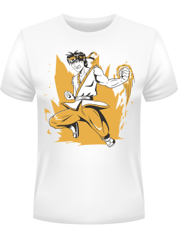 Koszulka Koszulka Męska Japoński Fighter Biała - Śmieszne T-Shirty z Nadrukami ?