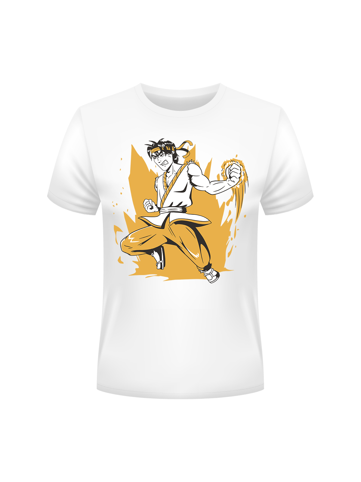 Koszulka Koszulka Męska Japoński Fighter Biała - Śmieszne T-Shirty z Nadrukami ?