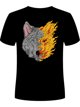 Koszulka Koszulka Męska Palący Wilk Czarna - Śmieszne T-Shirty z Nadrukami ?