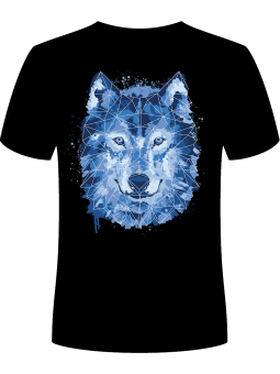 Koszulka Koszulka Męska Wilk Watercolor Czarna - Śmieszne T-Shirty z Nadrukami ?