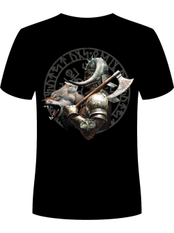 Koszulka Koszulka Męska Wilk Viking Czarna - Śmieszne T-Shirty z Nadrukami ?