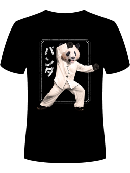 Koszulka Koszulka Męska Kung Fu Panda w Garniturze Czarna - Kung Fu Panda Zwierzęta