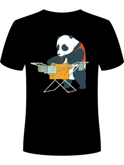 Koszulka Koszulka Męska Szczęśliwa Panda Czarna - Kung Fu Panda Zwierzęta