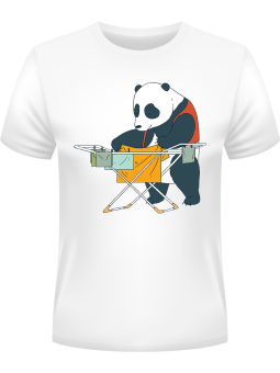 Koszulka Koszulka Męska Szczęśliwa Panda Biała - Śmieszne T-Shirty z Nadrukami ?