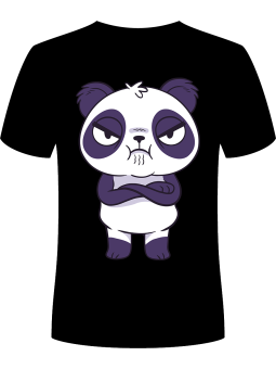 Koszulka Koszulka Męska Panda Foch Czarna - Kung Fu Panda Zwierzęta