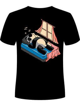 Koszulka Koszulka Męska Śpiąca Panda Czarna - Kung Fu Panda Zwierzęta