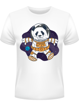 Koszulka Koszulka Męska Panda Kosmonauta Biała - Śmieszne T-Shirty z Nadrukami ?