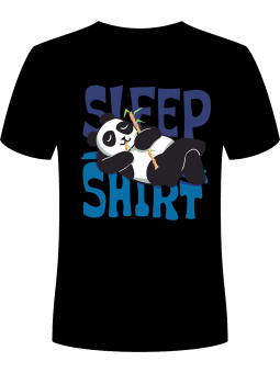 Koszulka Koszulka Męska Sleep Shirt Panda Czarna - Kung Fu Panda Zwierzęta