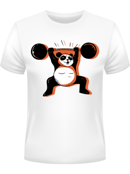 Koszulka Koszulka Męska Panda Siłownia Biała - Kung Fu Panda Zwierzęta