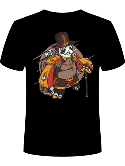 Koszulka Koszulka Męska Steam Punk Czarna - Kung Fu Panda Zwierzęta