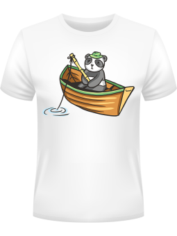 Koszulka Koszulka Męska Panda Wędkarz Biała - Śmieszne T-Shirty z Nadrukami ?