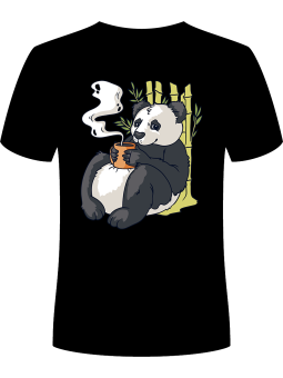 Koszulka Koszulka Męska Panda w Bambusach Czarna - Kung Fu Panda Zwierzęta