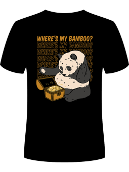 Koszulka Koszulka Męska Panda Bamboo Czarna - Kung Fu Panda Zwierzęta