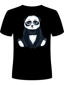 Koszulka Koszulka Męska Słodka Panda Czarna - Kung Fu Panda Zwierzęta