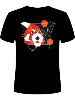 Koszulka Koszulka Męska Czerwona Panda Czarna - Kung Fu Panda Zwierzęta