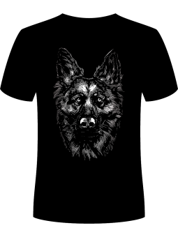 Koszulka Koszulka Męska Owczarek Niemiecki Czarna - Śmieszne T-Shirty z Nadrukami ?