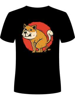 Koszulka Koszulka Męska Pies Stawiający Klocki Czarna - Śmieszne T-Shirty z Nadrukami ?