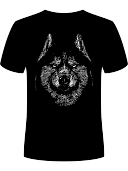 Koszulka Koszulka Męska Husky Syberyjski Czarna - Śmieszne T-Shirty z Nadrukami ?