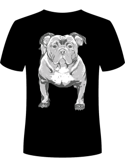 Koszulka Koszulka Męska Pies BullDog Amerykański Czarna - Śmieszne T-Shirty z Nadrukami ?