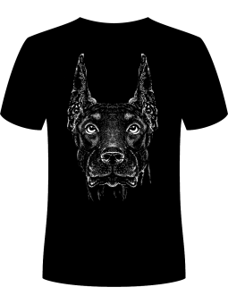 Koszulka Koszulka Męska Pies Doberman Czarna - Śmieszne T-Shirty z Nadrukami ?