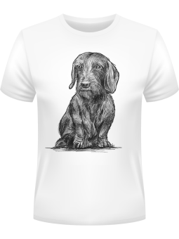Koszulka Koszulka Męska Realistyczny Dachshund Biała - Śmieszne T-Shirty z Nadrukami ?