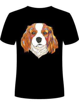 Koszulka Koszulka Męska Pies Charles Spaniel Czarna - Śmieszne T-Shirty z Nadrukami ?