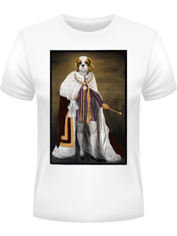 Koszulka Koszulka Męska Pies Psi Król Biała - Śmieszne T-Shirty z Nadrukami ?