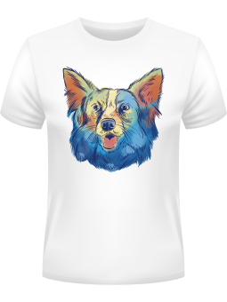 Koszulka Koszulka Męska Pies Collie Watercolor Biała - Śmieszne T-Shirty z Nadrukami ?