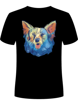 Koszulka Koszulka Męska Pies Collie Watercolor Czarna - Śmieszne T-Shirty z Nadrukami ?