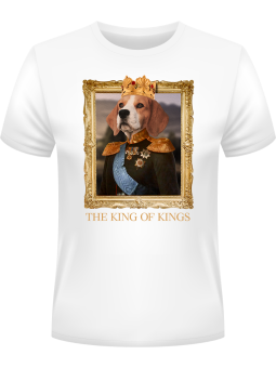 Koszulka Koszulka Męska Pies Król Królów Biała - Śmieszne T-Shirty z Nadrukami ?