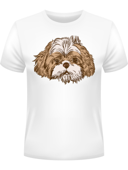 Koszulka Koszulka Męska Pies Shihtzu Biała - Śmieszne T-Shirty z Nadrukami ?
