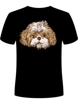 Koszulka Koszulka Męska Pies Shihtzu Czarna - Śmieszne T-Shirty z Nadrukami ?